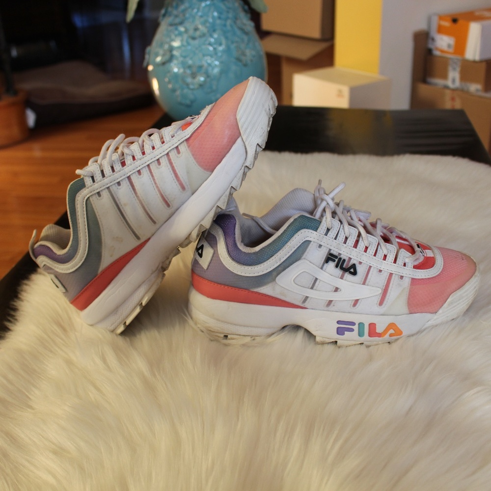 Fila, Disruptor 2 Multicolor Pink Sneakers size 9.5
